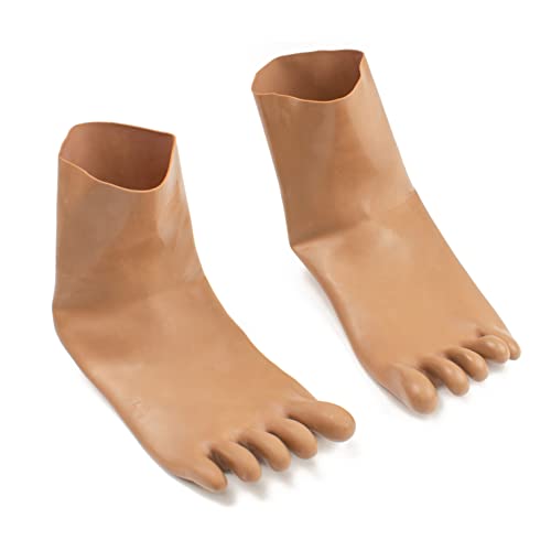 Rubberfashion Latex Zehen Socken kurz - extra dicke -Zehensocken knöchel lang - Latex Strümpfe für Damen und Herren braun 0.8mm L von Rubberfashion