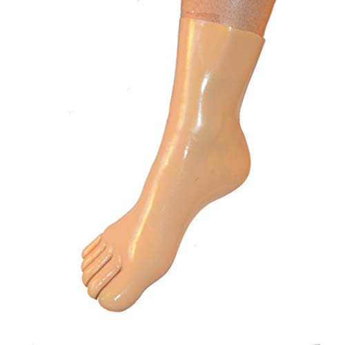 Rubberfashion Latex Zehen Socken kurz - extra dicke -Zehensocken knöchel lang - Latex Strümpfe für Damen und Herren hautfarbe 0.8mm M Rubberfashion Latex Zehen Socken kurz - extra dicke -Zehensocken knöchel lang - Latex Strümpfe für Damen und Herren hautfarbe 0.8mm M von Rubberfashion