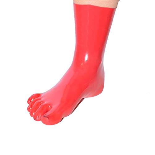 Rubberfashion Latex Zehensocke lang - Latex Zehen Socken wadenlang - Latex Strümpfe für Damen und Herren rot 0.4mm S Rubberfashion Latex Zehensocke lang - Latex Zehen Socken wadenlang - Latex Strümpfe für Damen und Herren rot 0.4mm S von Rubberfashion