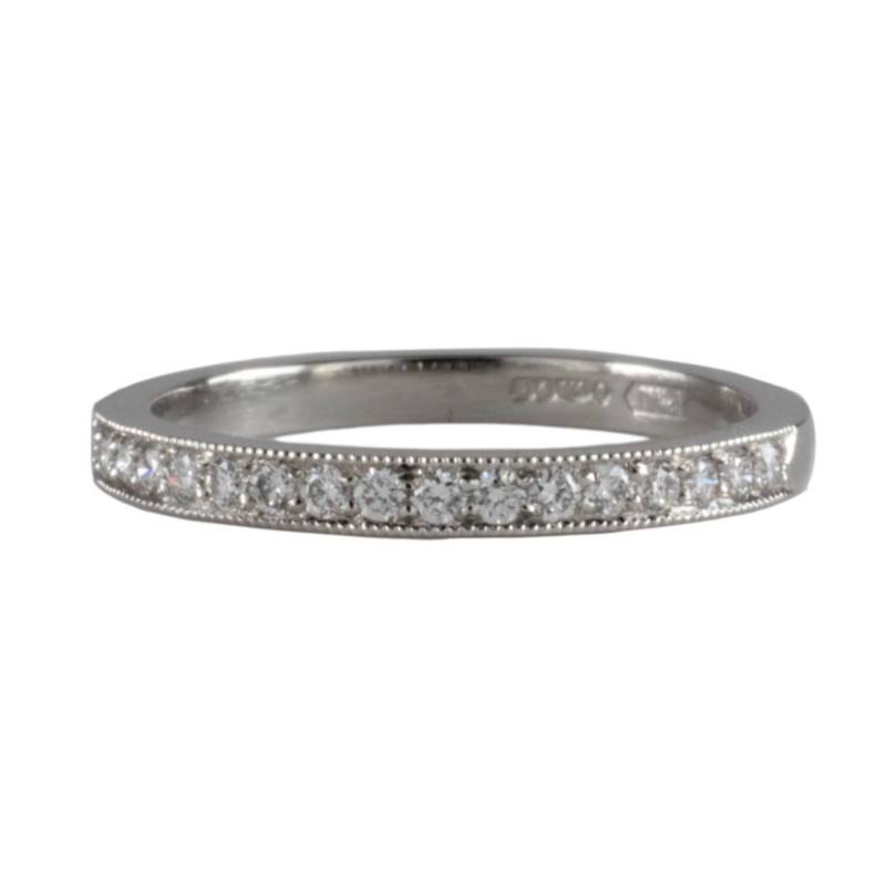 Platin Halb Ewigkeit Ring Milgrain Platin Halb Ewigkeit Ring Milgrain von RubenKonigJewellery