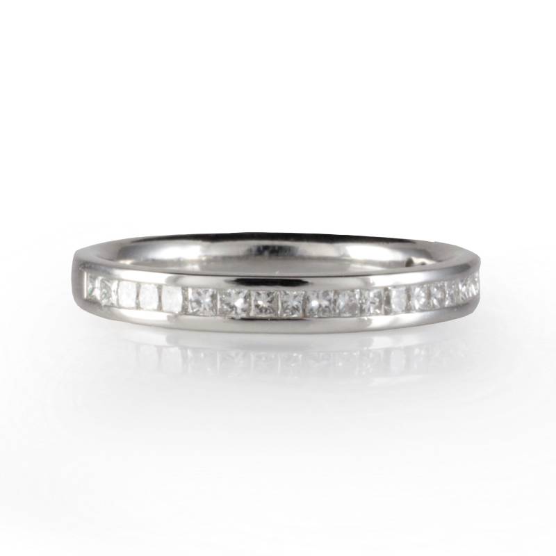 Platin Halbe Ewigkeit Ring Prinzessin Geschnitten Diamanten Platin Halbe Ewigkeit Ring Prinzessin Geschnitten Diamanten von RubenKonigJewellery