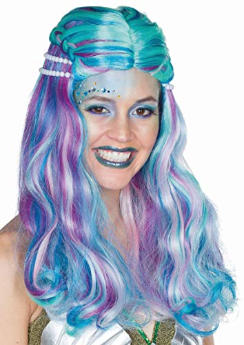 Damen Perücke Meerjungfrau blau lila Meer Karneval Fasching von Rubie's