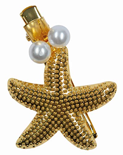 Kostüm Zubehör Seestern Haarclip Gold Perlen Karneval Fasching von Rubie's