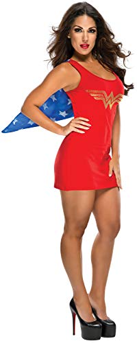 Rubie's DC Comics Justice League Superhelden-Stil Erwachsene Kleid mit Umhang Strass Wonder Woman, Rot, Small Costume von Rubie's