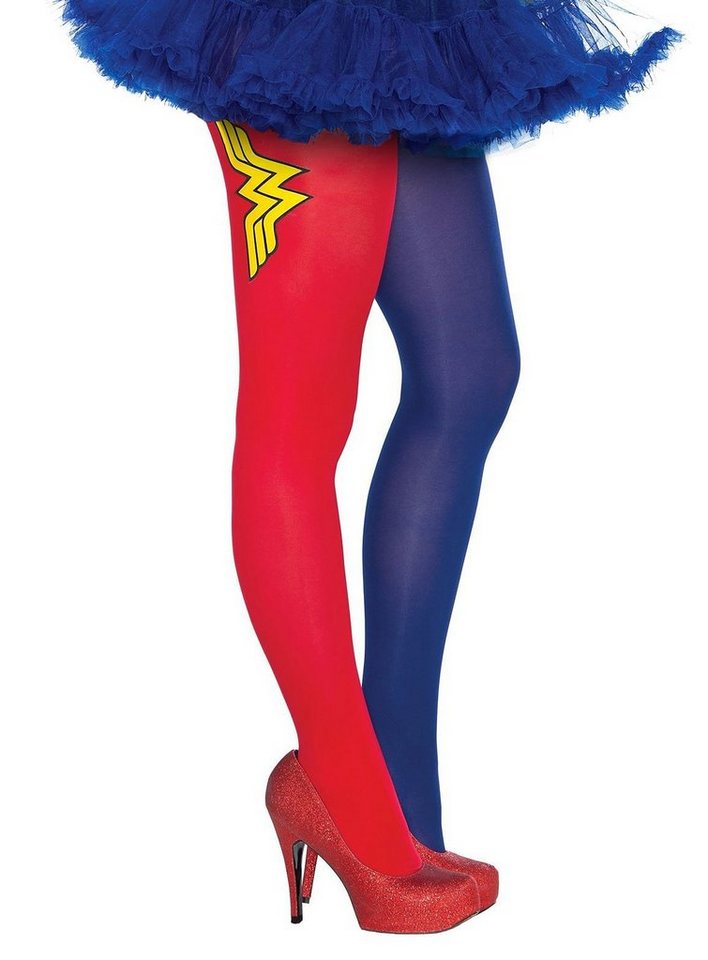 Rubie´s Feinstrumpfhose Wonder Woman Strumpfhose Offizielles Wonder Woman Accessoire für Powerfrauen von Rubie´s