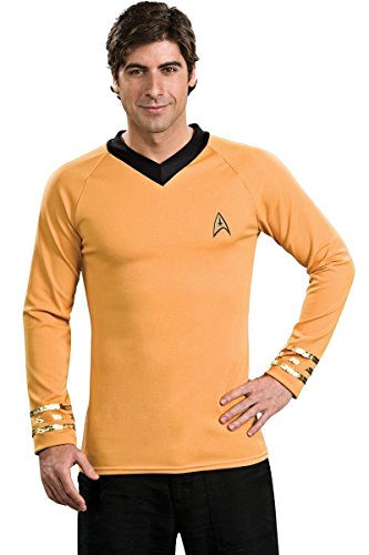 Rubie´s Herren Classic Star Trek Deluxe Captain Kirk Kostüm Shirt Erwachsenenkostüm-Oberteil, Orange/Abendrot im Zickzackmuster (Sunset Chevron), M von Rubie´s