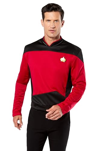 Rubie's Herren Star Trek The Next Generation Deluxe Commander Picard Costume Shirt Kostüm-Oberteil, Rot/Ausflug, einfarbig (Getaway Solids), X-Large von Rubie's