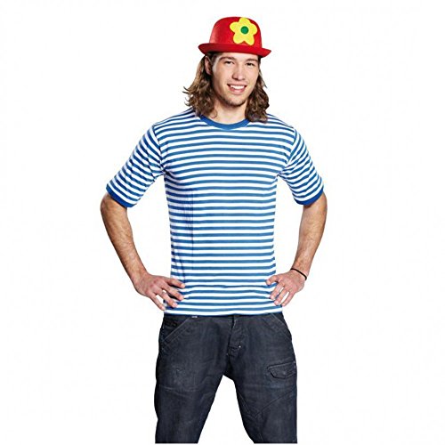 Rubie's Karneval Clown Kostüm Ringelshirt Kurzarm blau-weiß Fasching Gr. 9 von Rubie's