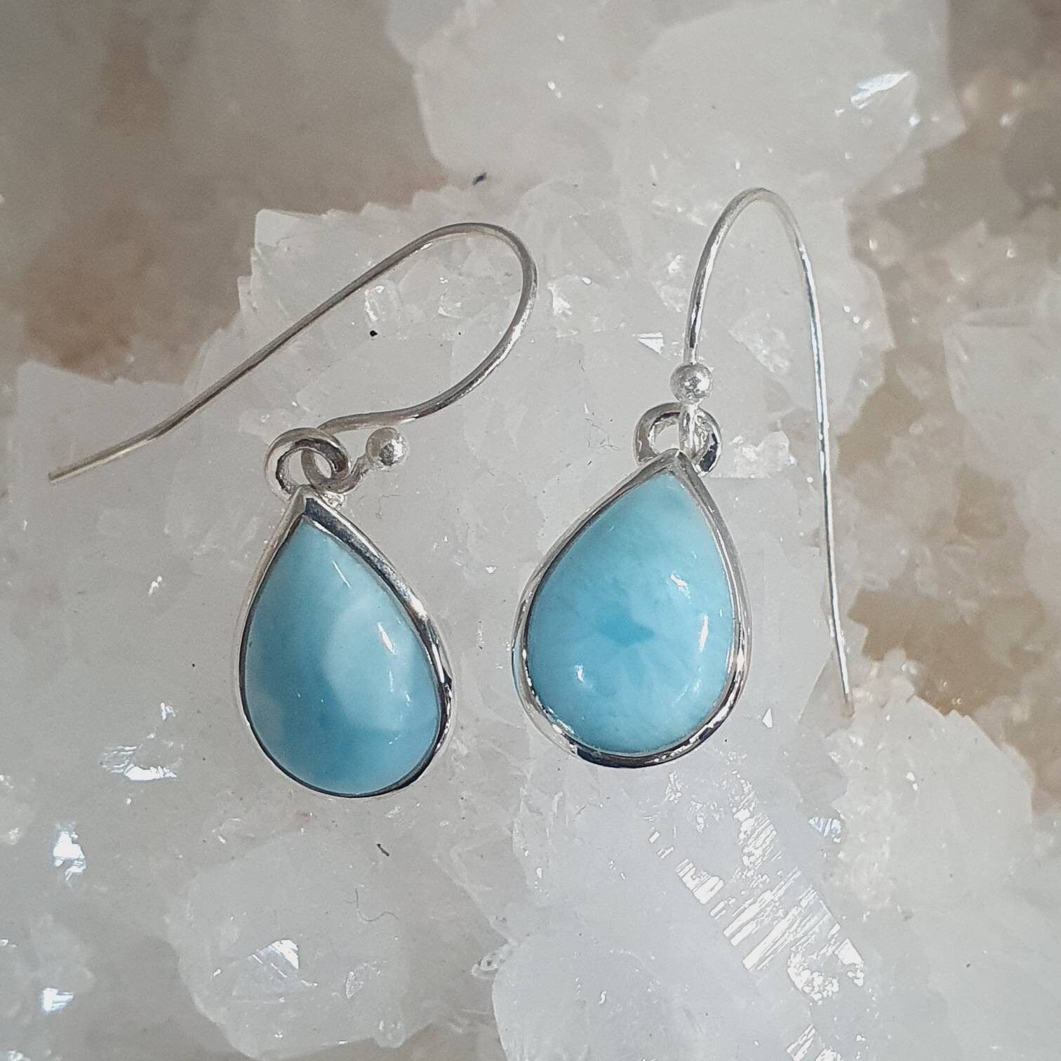 Larimar Ohrringe 925 Silber, Tropfen Ohrringe, Silber Edelstein Lange Larimar Ohrringe 925 Silber, Tropfen Ohrringe, Silber Edelstein Lange von RubieJewls