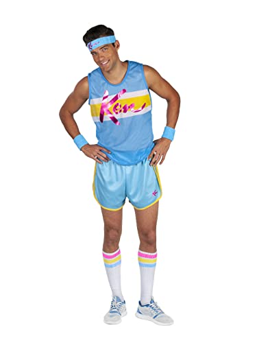 Rubies Ken Herren-Sport-Kostüm, T-Shirt, Hose, Unterhose, Handgelenkbänder und Stirnband, offizielles Mattel, für Weihnachten, Karneval, Halloween, Junggesellenabschiede, Geburtstag von Rubie's