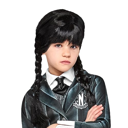Wednesday Addams Kinder-perücke Halloween von Rubie's