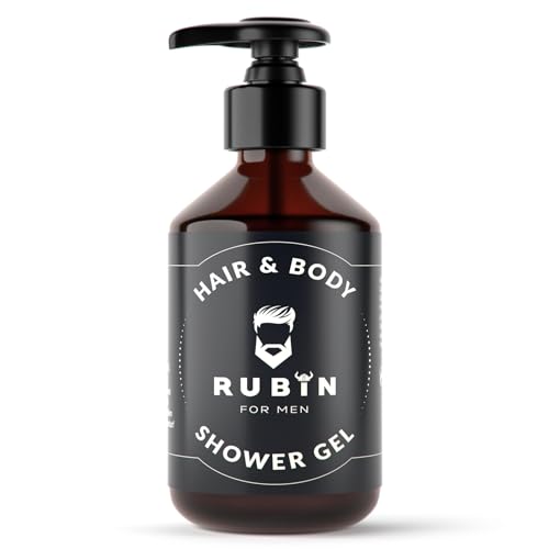 Rubin for Men Sanftes 2-in-1 Männerduschgel für Haare und Körper- 150 ml - Ohne Sulfate, Parabe, Silikone - Duschgel und Shampoo für Männer von Rubin for Men