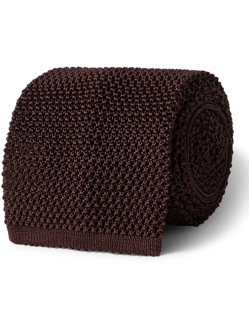 Rubinacci - 8cm Knitted Silk Tie - Men - Brown von Rubinacci