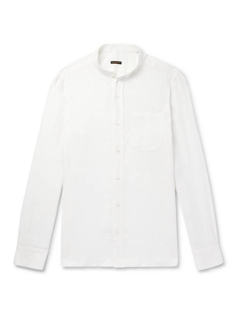 Rubinacci - Guru Grandad-Collar Linen Shirt - Men - White - M von Rubinacci