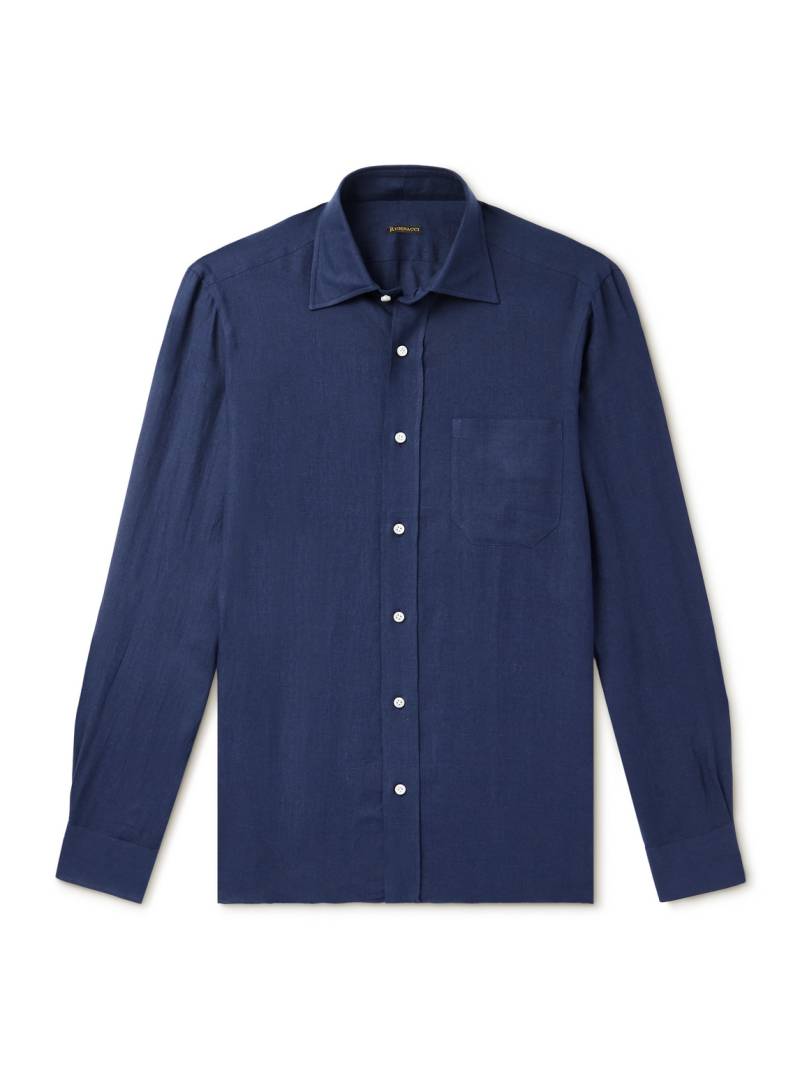 Rubinacci - Linen Shirt - Men - Blue - L von Rubinacci