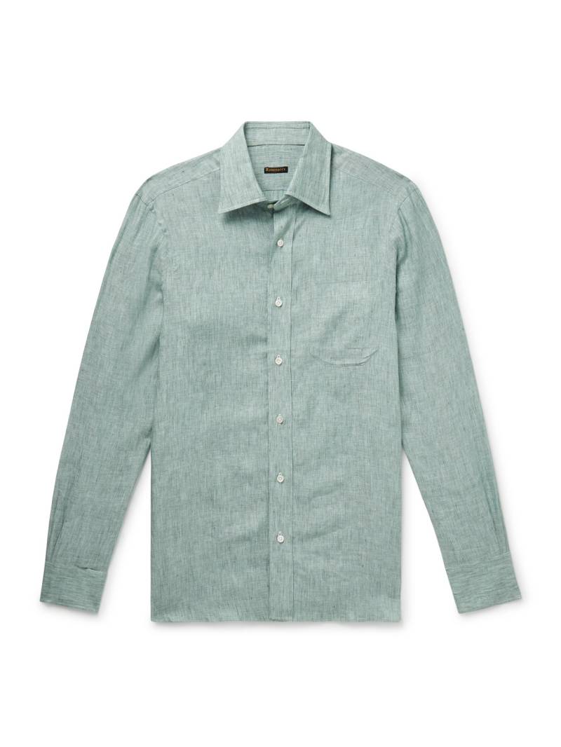 Rubinacci - Linen Shirt - Men - Green - M von Rubinacci