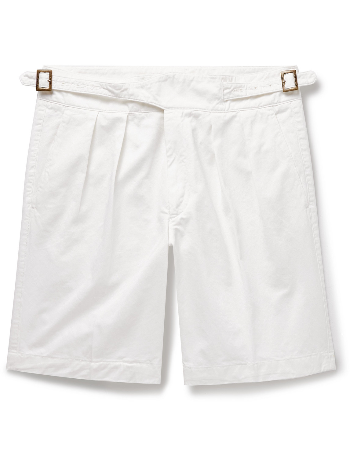 Rubinacci - Manny Straight-Leg Pleated Cotton Shorts - Men - White - IT 46 von Rubinacci