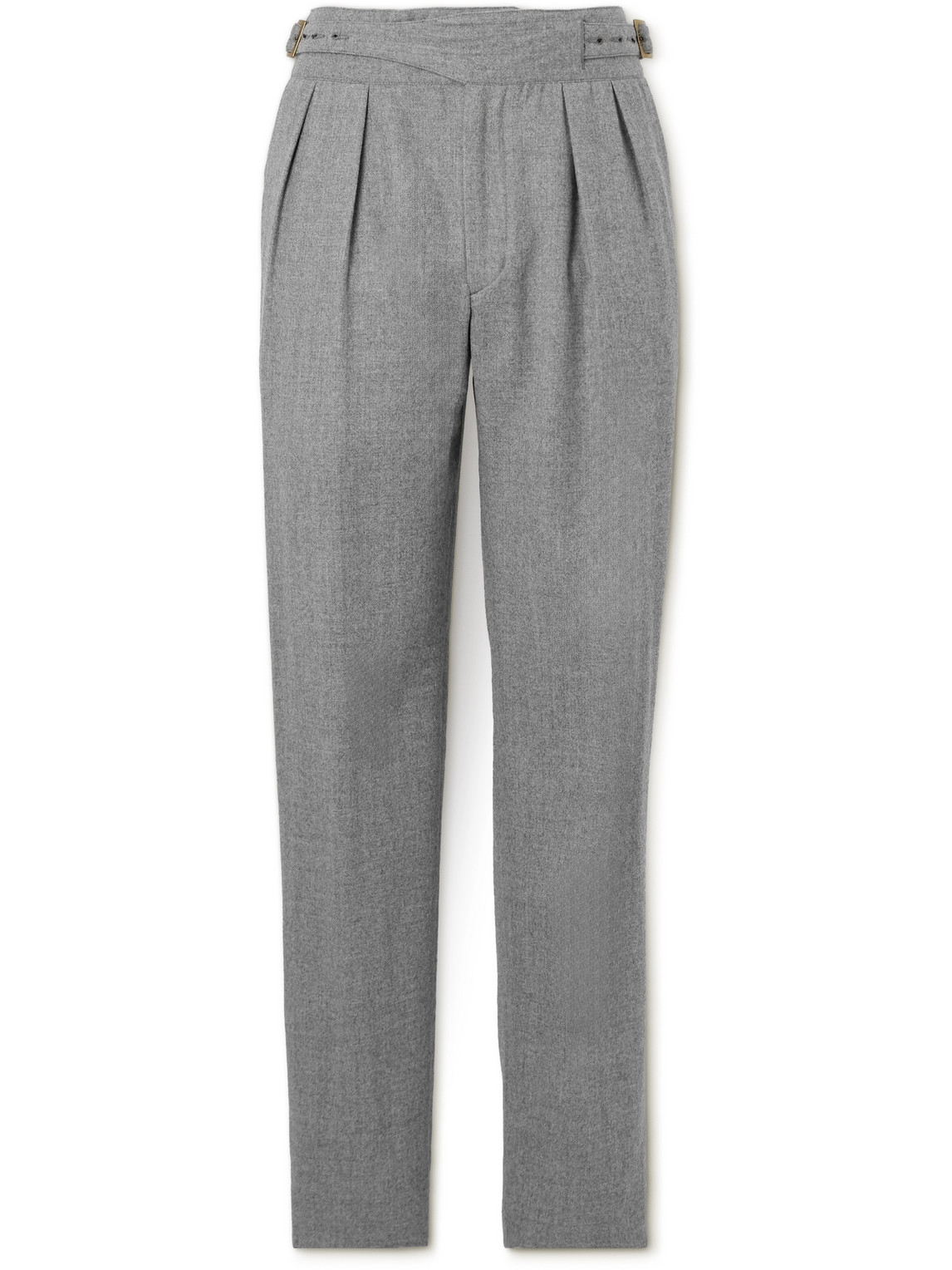 Rubinacci - Manny Straight-Leg Pleated Wool-Flannel Trousers - Men - Gray - IT 48 von Rubinacci