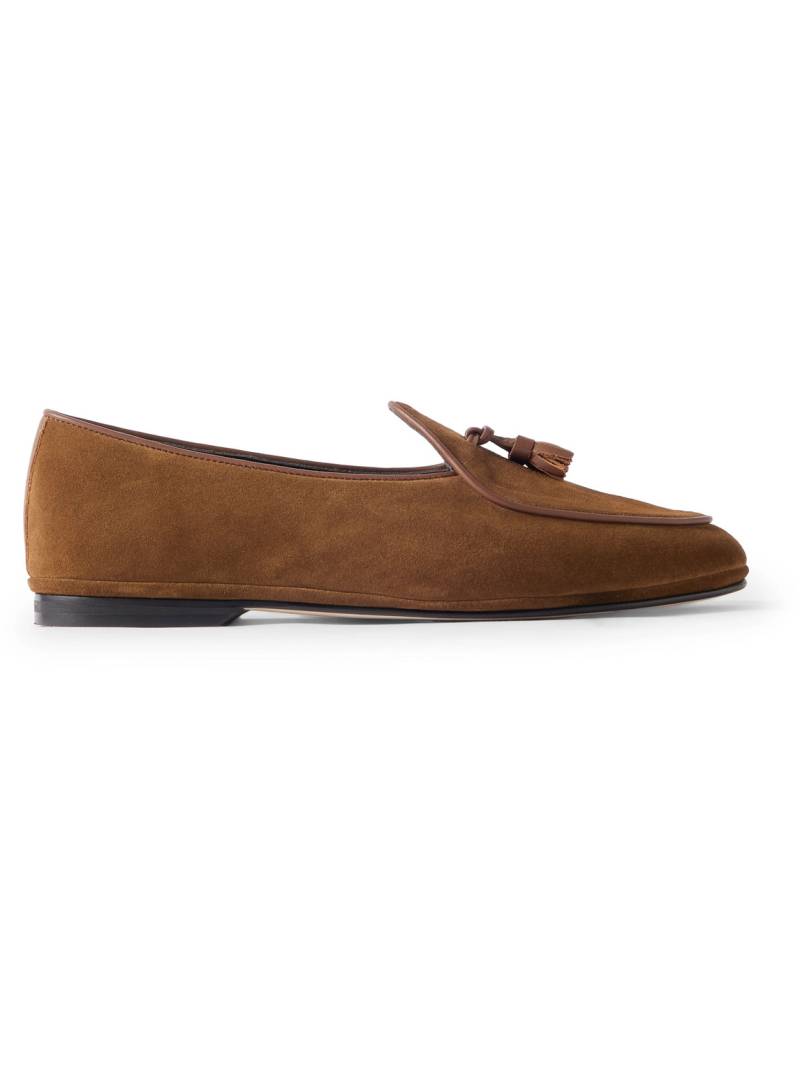Rubinacci - Marphy Tasselled Leather-Trimmed Suede Loafers - Men - Brown - EU 40 von Rubinacci