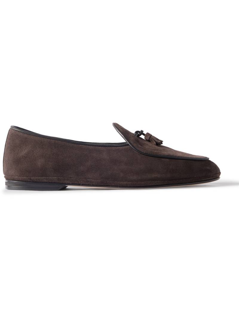 Rubinacci - Marphy Tasselled Leather-Trimmed Suede Loafers - Men - Brown - EU 40 von Rubinacci