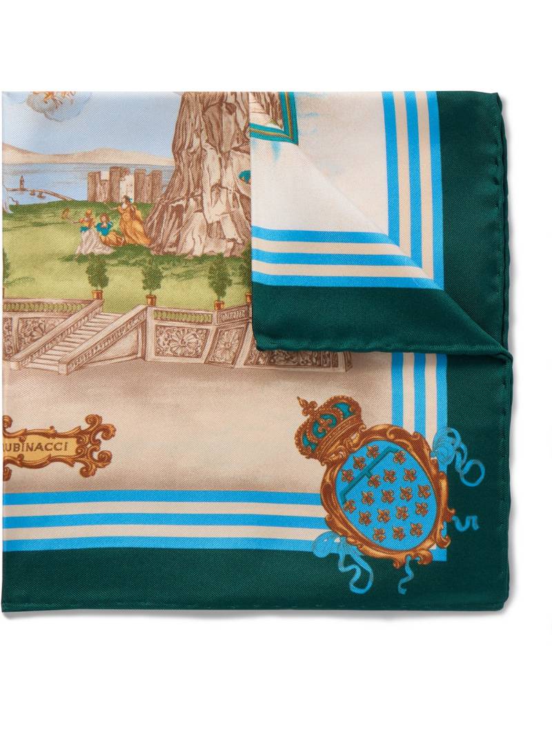 Rubinacci - Oronomant Cuccagna Printed Silk-Twill Pocket Square - Men - Blue von Rubinacci