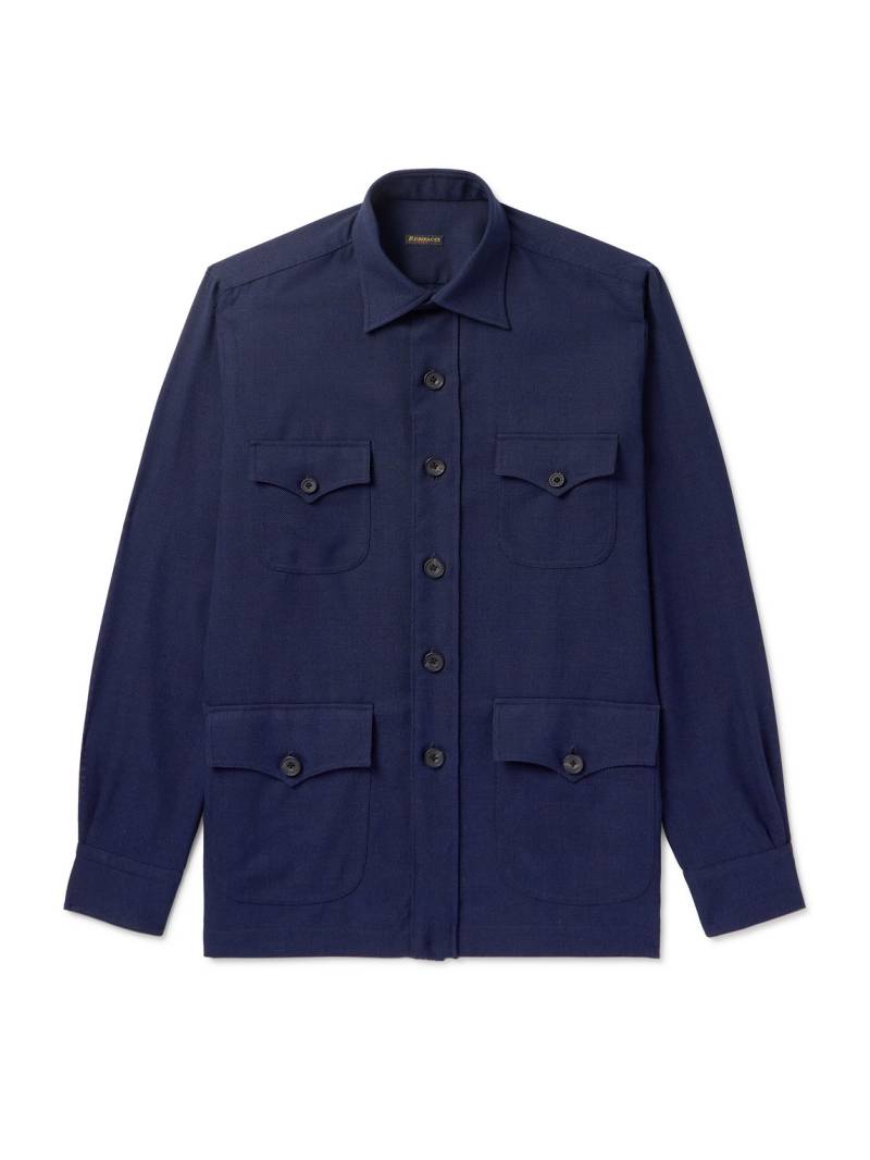 Rubinacci - Sahariana Wool-Hopsack Jacket - Men - Blue - XXL von Rubinacci