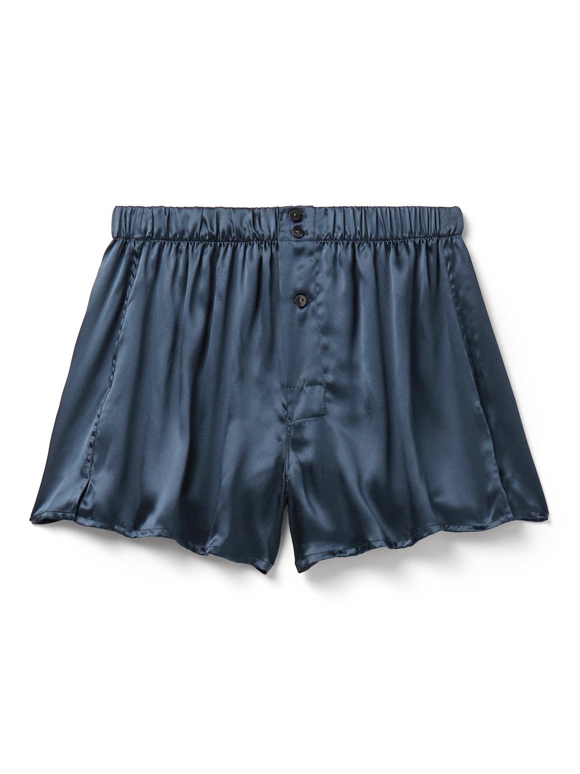 Rubinacci - Silk-Satin Boxer Shorts - Men - Blue - L von Rubinacci