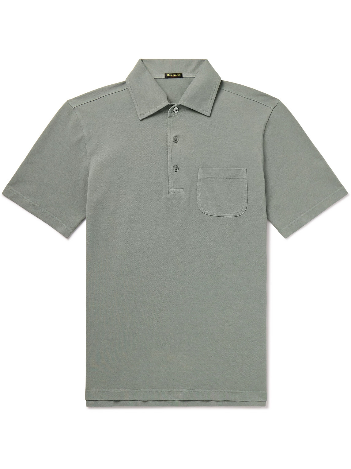 Rubinacci - Slim-Fit Cotton-Piqué Polo Shirt - Men - Green - IT 50 von Rubinacci