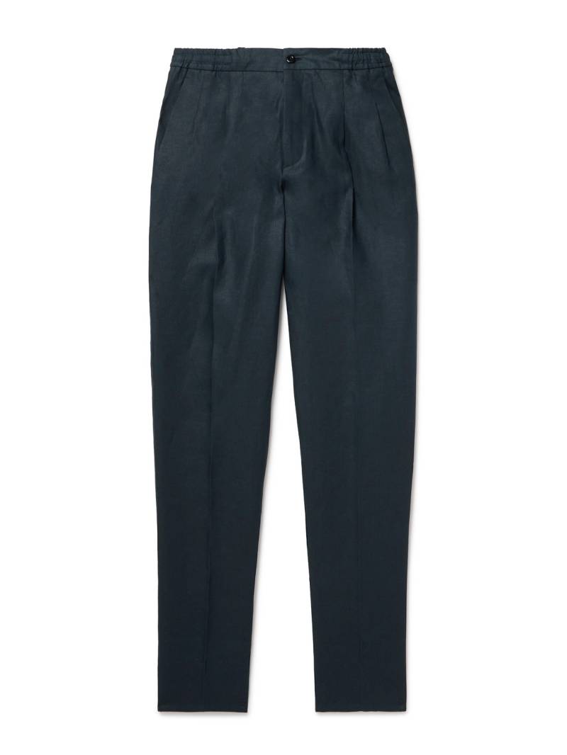 Rubinacci - Straight-Leg Linen Trousers - Men - Blue - IT 46 von Rubinacci