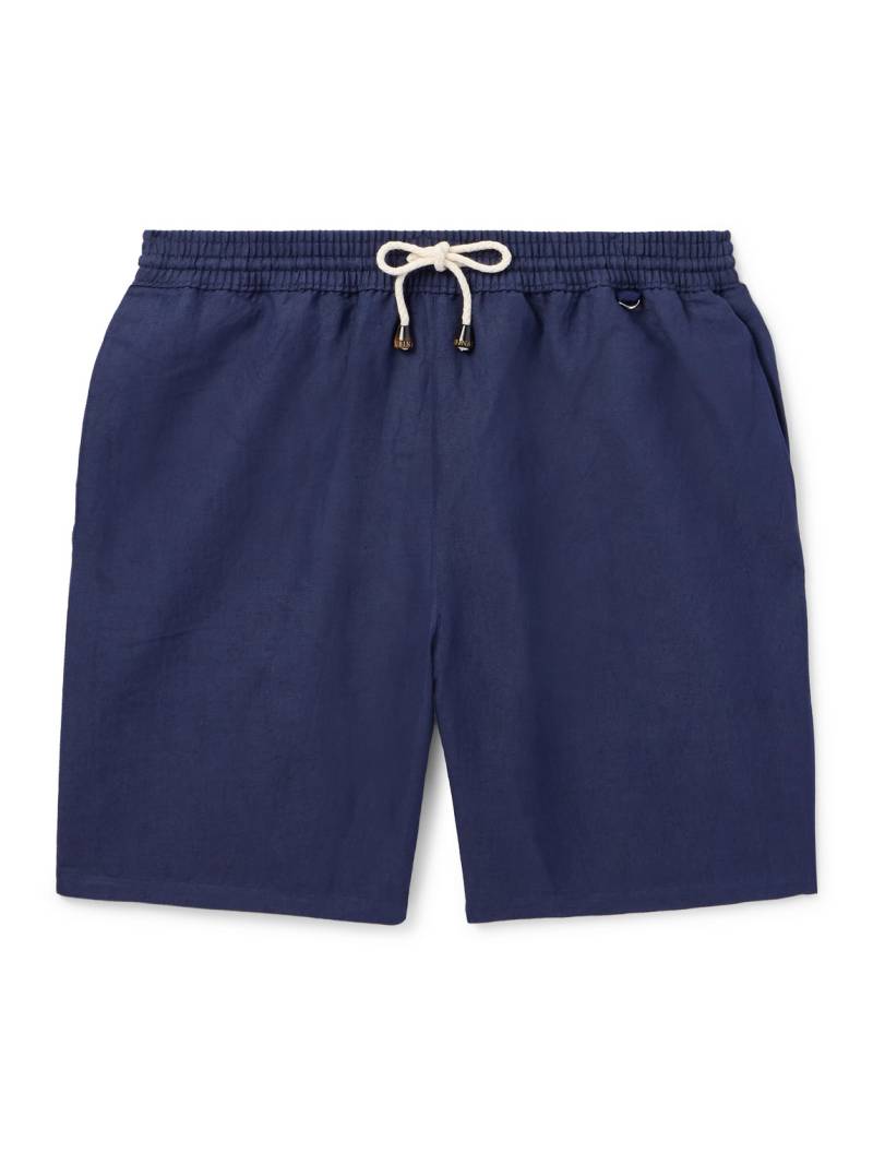 Rubinacci - Straight-Leg Mid-Length Linen Swim Shorts - Men - Blue - IT 48 von Rubinacci