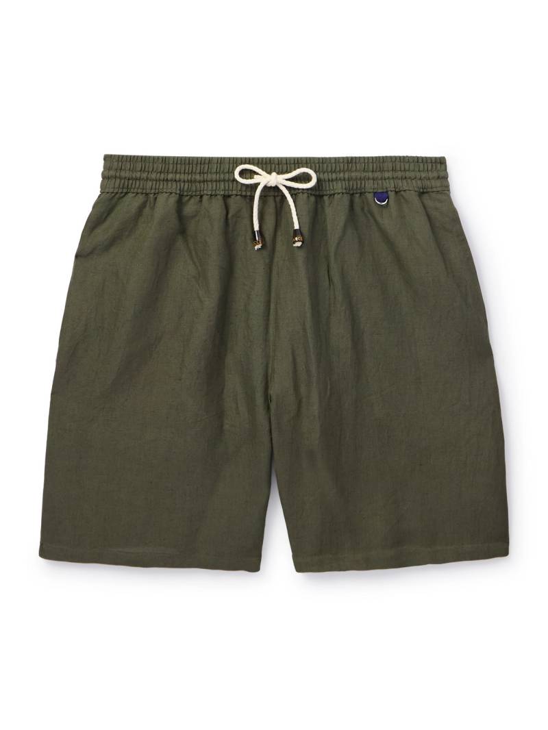 Rubinacci - Straight-Leg Mid-Length Linen Swim Shorts - Men - Green - IT 48 von Rubinacci