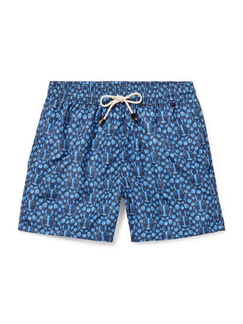 Rubinacci - Straight-Leg Mid-Length Printed Shell Swim Shorts - Men - Blue - IT 52 von Rubinacci