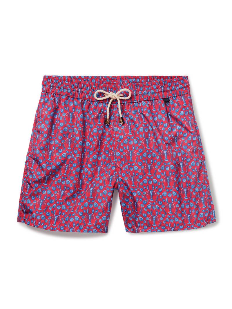 Rubinacci - Straight-Leg Mid-Length Printed Shell Swim Shorts - Men - Red - IT 50 von Rubinacci