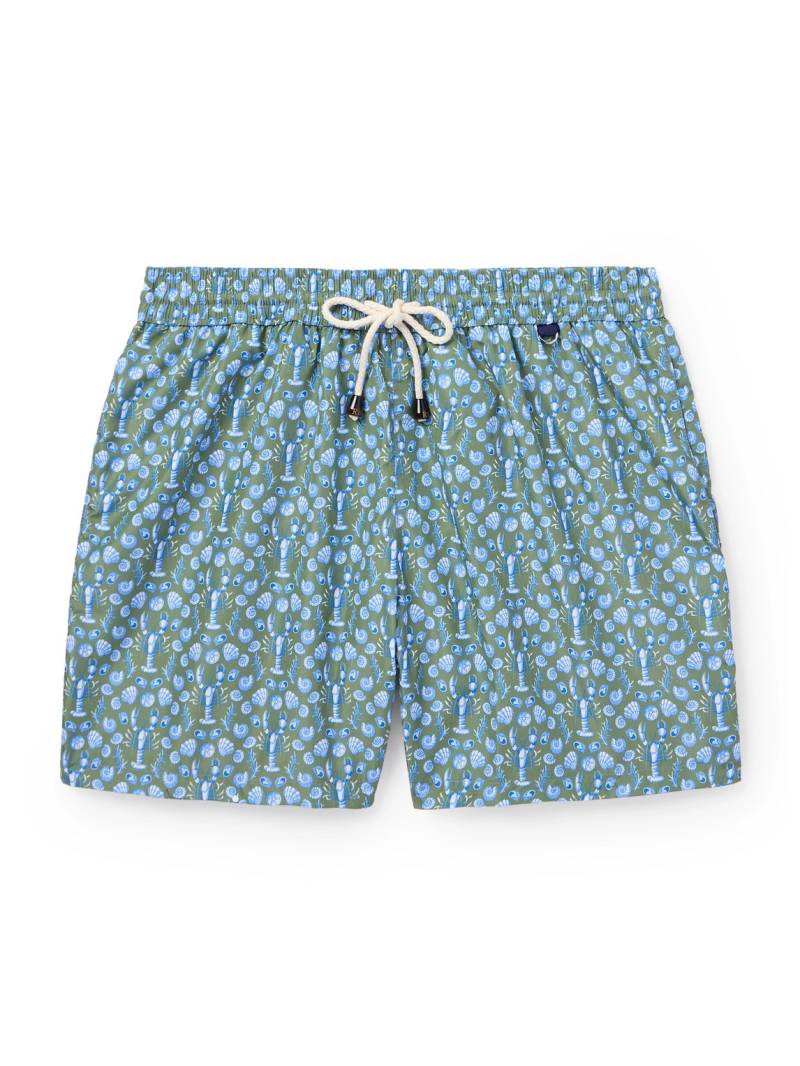 Rubinacci - Straight-Leg Mid-Length Printed Swim Shorts - Men - Green - IT 52 von Rubinacci