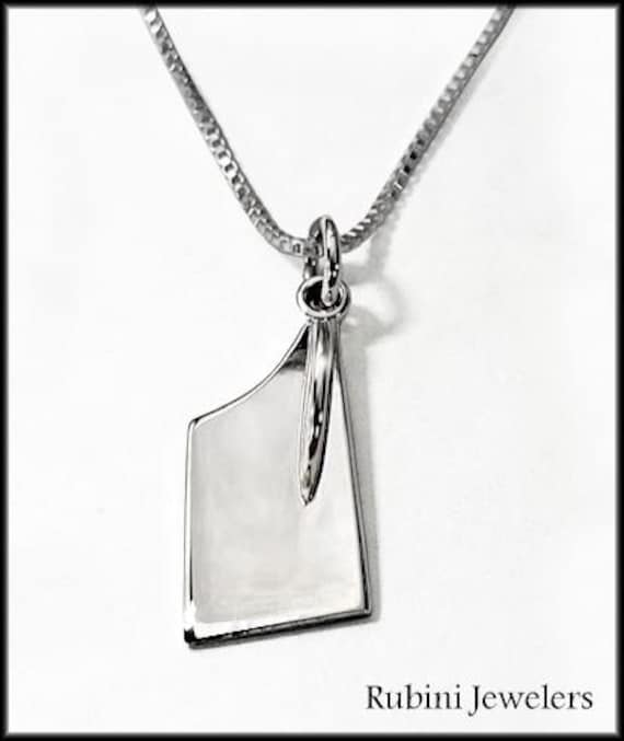 Mittleres Ruderbeil Blatt An Box-Kettenhalskette Sterling Silber Mittleres Ruderbeil Blatt An Box-Kettenhalskette Sterling Silber von RubiniJewelersSports