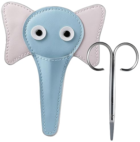 Rubis Kid Nagelschere mit Etui Elefantina - Hochwertige Babynagelschere abgerundet mit Lederetui - Kindernagelschere - runde Spitze von Rubis