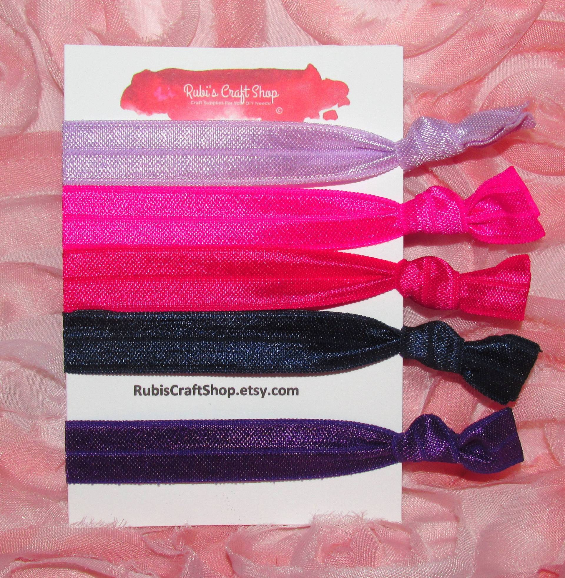 5 Einfarbig Haar Krawatten - Handgefertigte Accessoire Partei Fovor Geschenk Bastelbedarf Armband Wie Anthropologie von RubisCraftShop