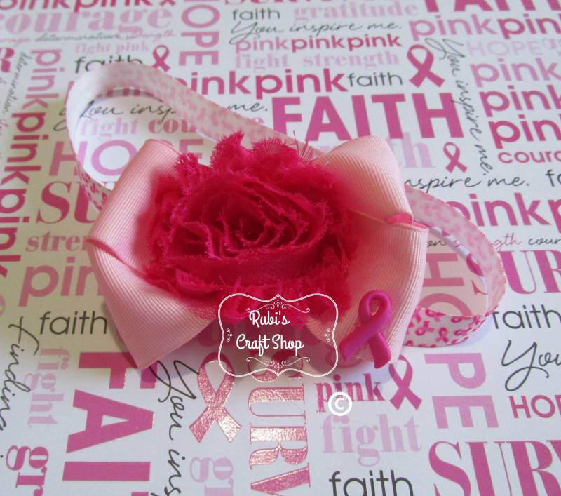 Brust Krebs Bewusstsein Haarspange Schleife Und Austauschbare Stirnband-Kampf Wie Ein Mädchen-Think Pink-Baby-Haar-Accessoire - Schäbig Bogen von RubisCraftShop