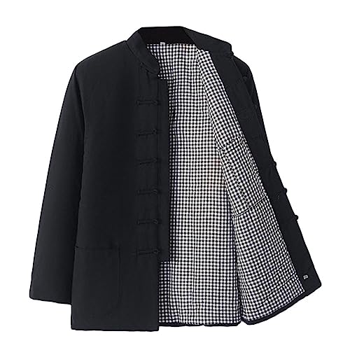 Rubruan Chinesische Herren Steppweste Wattejacke – Traditionelle Kleidung Warme Gepolsterte Jacke Tai Chi Uniform Tang Stil Winter Freizeitkleidung Hausmantel für Männer - Baumwolle von Rubruan