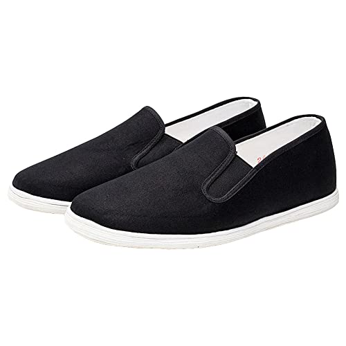 Rubruan Chinesische Kampfkunst Baumwolle Stoffschuhe - Traditionelle Handgefertigte Herren Damen Freizeitschuhe Hausschuhe Kung Fu Tai Chi Casual Flache Schuhe Stoff oder TPR-Sohle (Baumwolle, 38) von Rubruan