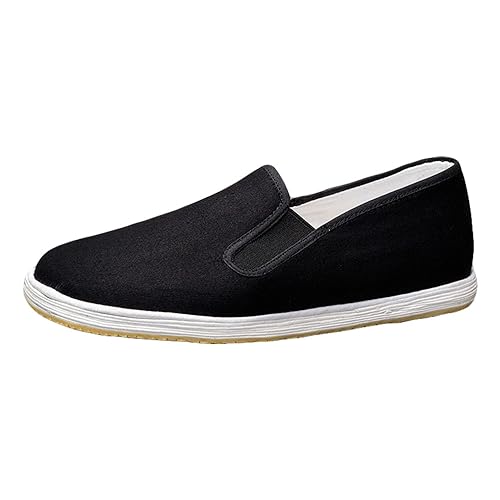 Rubruan Chinesische Kampfkunst Baumwolle Stoffschuhe - Traditionelle Handgefertigte Herren Damen Freizeitschuhe Hausschuhe Kung Fu Tai Chi Casual Flache Schuhe Stoff oder TPR-Sohle (Gummi, 36) von Rubruan