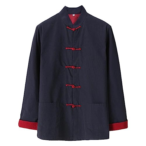 Rubruan Chinesische Kampfkunst Herren Jacke – Traditionelle Uniform Oberbekleidung für Kampfsport Kung Fu Tai Chi Wushu Männer Frauen Tang Stil Frühling Herbst Kleidung - Baumwolle von Rubruan