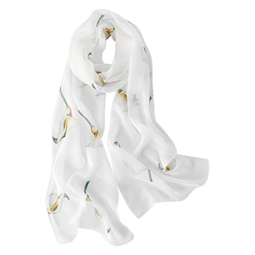Rubruan Damen Seidenschal Sommer Halstuch – Chinesische Luxuriöse 100% Echte Maulbeerseide Naturfaser Seidentuch Frühling Herbst Leichte Schals Sonnenschutz Kopftuch – 180 x 30 cm von Rubruan