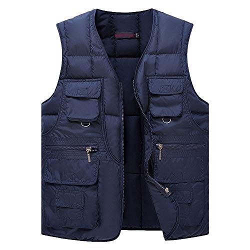 Rubruan Herren Outdoor Weste Steppweste - Warme Ärmellose Arbeitsweste Wattiert Multi-Taschen Herbst Winter Fischen Angeln Fotografieren Camping Wandern Jagd Ausflug für Männer von Rubruan