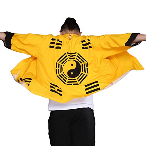 Rubruan Herren Sommer Kimono Cardigan – Traditionelle Japanische Kleidung Haori Kostüm Taoistische Robe Langarm Jacke Chinesischer Stil Umhang Nachthemd Bademantel Nachtwäsche von Rubruan