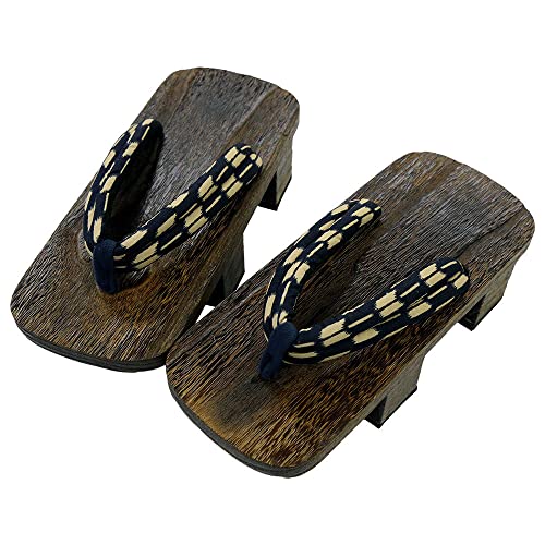 Rubruan Japanische Clogs Sandalen Holzschuhe - Traditionelle Holzpantoffel Geta Sommerschuhe Pantoffel Cosplay Samurai Kimono Zubehör Rutschfest Flip-Flops für Damen Herren - Holz von Rubruan