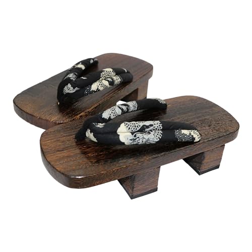 Rubruan Japanische Clogs Sandalen Holzschuhe - Traditionelle Holzpantoffel Geta Sommerschuhe Pantoffel Cosplay Samurai Kimono Zubehör Rutschfest Flip-Flops für Damen Herren - Holz von Rubruan
