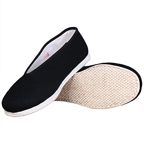 Rubruan Kampfkunst Herren Damen Stoffschuhe - Traditionelle Chinesische Freizeitschuhe Hausschuhe Kung Fu Tai Chi Flache Schuhe Stoff oder TPR-Sohle (Baumwolle, 37) von Rubruan