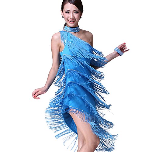 Rubruan Latein Tanz Kleider Kostüme - Latin Tänze Walzer Tango Swingtanz Party Salsa Dekoration Accessoires Pailletten Quasten Wettkampf Ball Rock Trikot Tanzkleid für Damen Mädchen von Rubruan