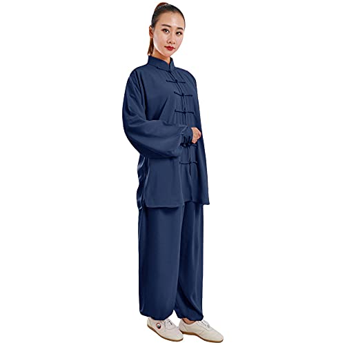 Rubruan Tai Chi Unisex Trainingsanzug – Traditionelle Chinesische Kampfkunst Kung Fu Qi Gong Wing Chun Wushu Frühling Sommer Training Uniform Langarm Anzug für Damen Herren Senioren Anfänger von Rubruan